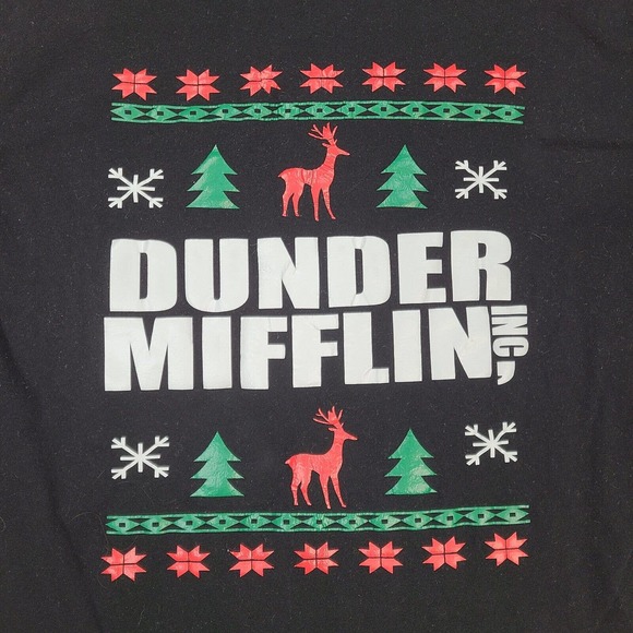 The Office Dunder Mifflin Shirt Adult Small Black Christmas Holiday Long Sleeve - Picture 2 of 11